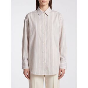 Toteme Women Toteme Striped Viscose And Silk Blend Shirt With Classic Collar